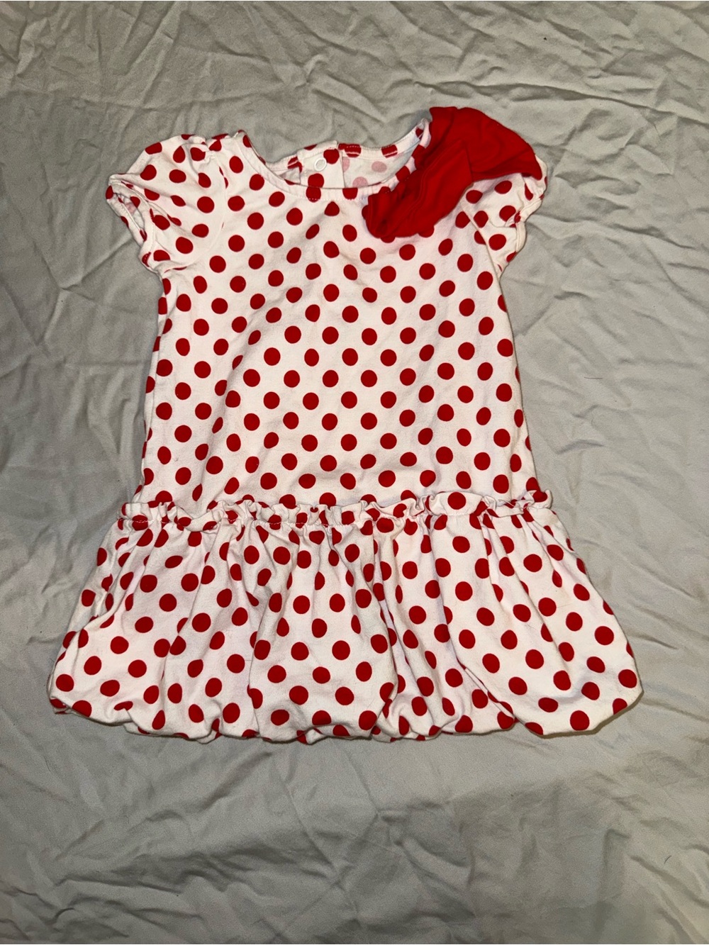 Janie and Jack White Dress with Red Polka Dots